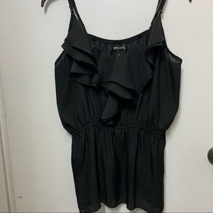 Wet Seal Black Ruffled-Neck Cami